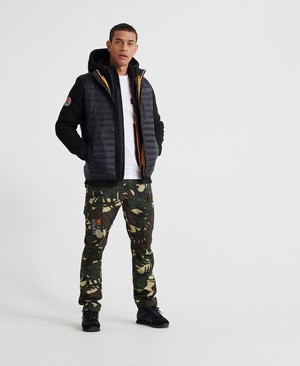 Superdry Bonded Cipzár Férfi Kapucnis Pulóver Fekete | DGFQP3218